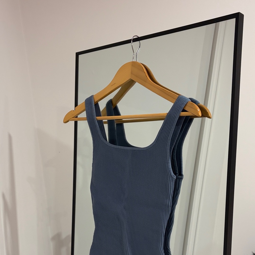 Babaton Blue Sculpt Knit Tank Top